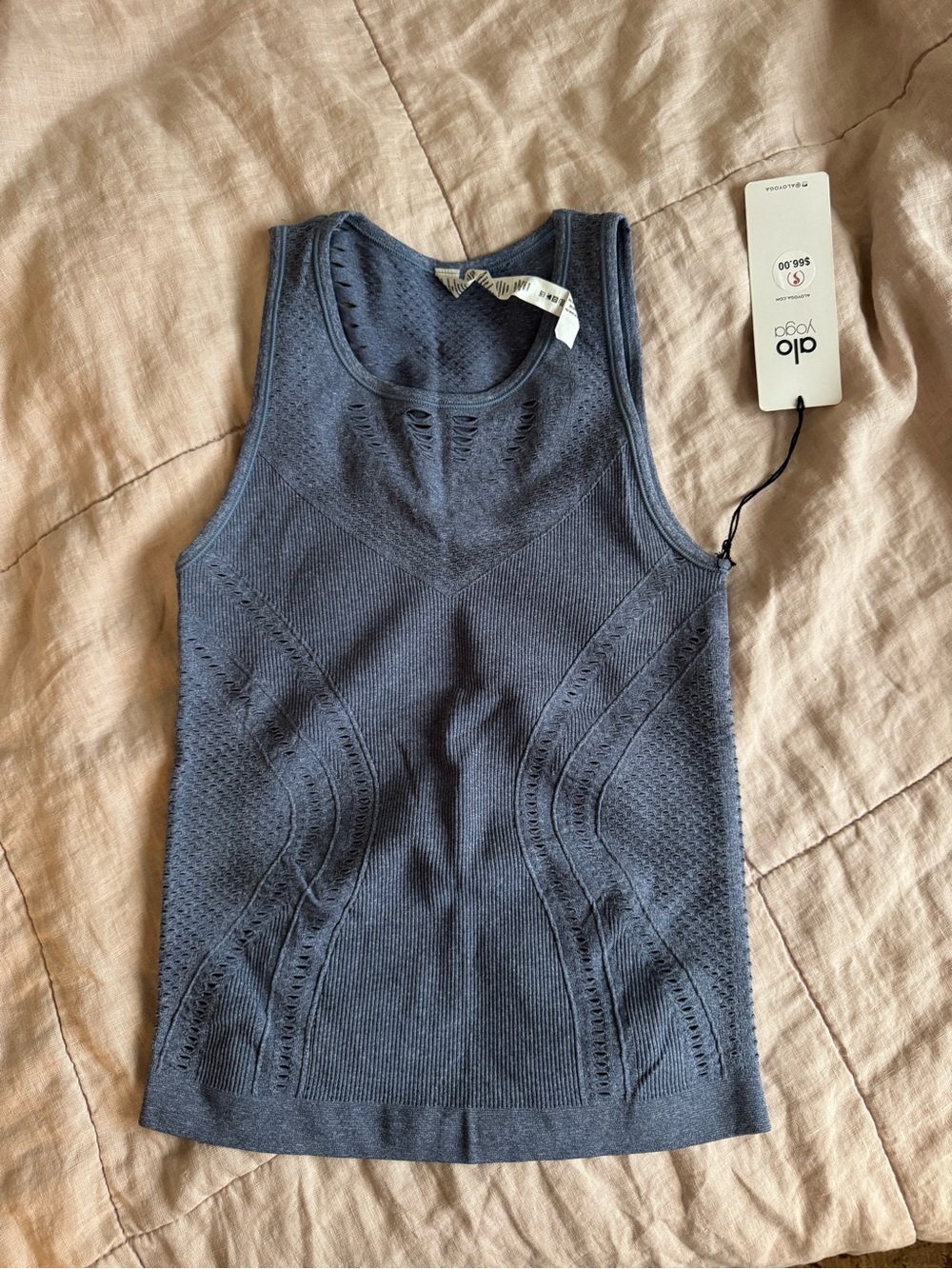 ALO Yoga Slate Blue Seamless Sculpted Tank